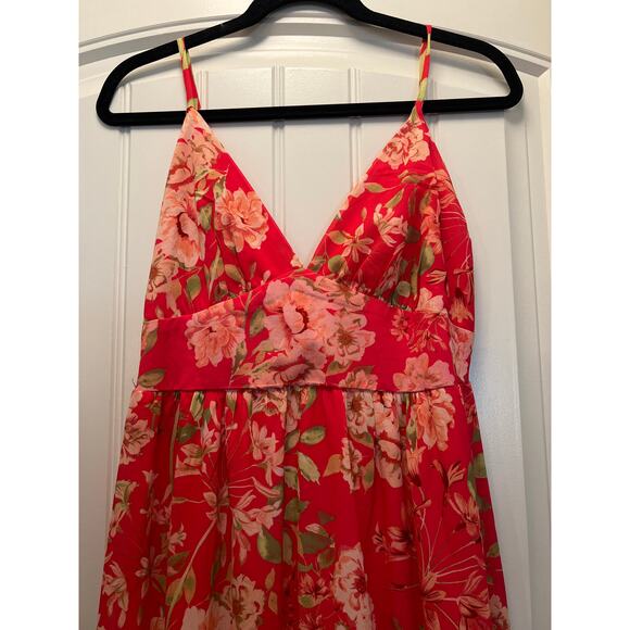 NWT Flying Tomato Women Evolving Love Floral V-Neck Tiered Maxi‎ Dress Sz M Pink - Picture 4 of 9